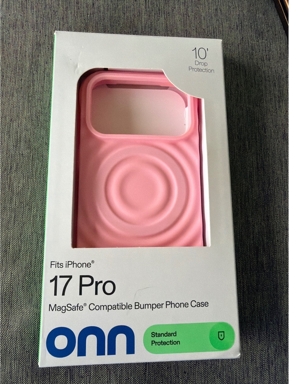 onn MagSafe Compatible Bumper Phone Case for iPhone 17 Pro - Pink, Standard Drop